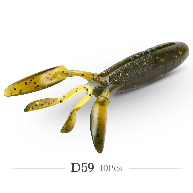 MEREDITH Soft Lure Glide Camaron 94mm 8.4g 10pcs Shrimp Antennae Double Legs Bass Pike JXSC05