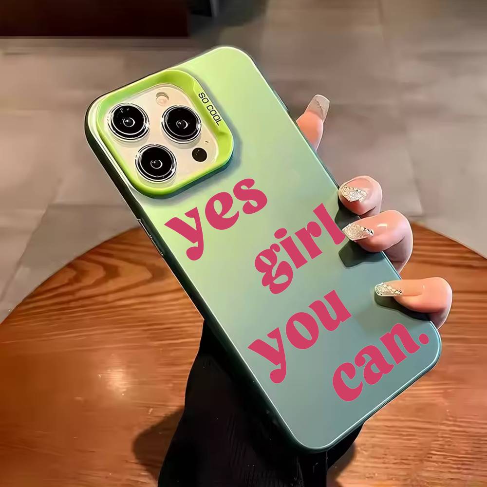 Simple English letter Phone Case For iPhone 17,16,15,14,13,12,11,Pro Max,Plus Candy Silver Cover