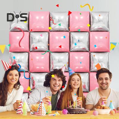 25Pcs Square Foil Metallic Balloons Double Sided Balloon Wall Tunnel Wedding Graduation Backdrop Arch Garland Kit for Birthday Party