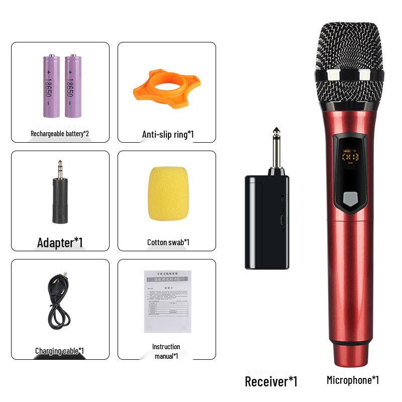 2.4G Wireless Dual Microphone & Speaker System for Home, Karaoke, Outdoor, and Live Broadcasts.