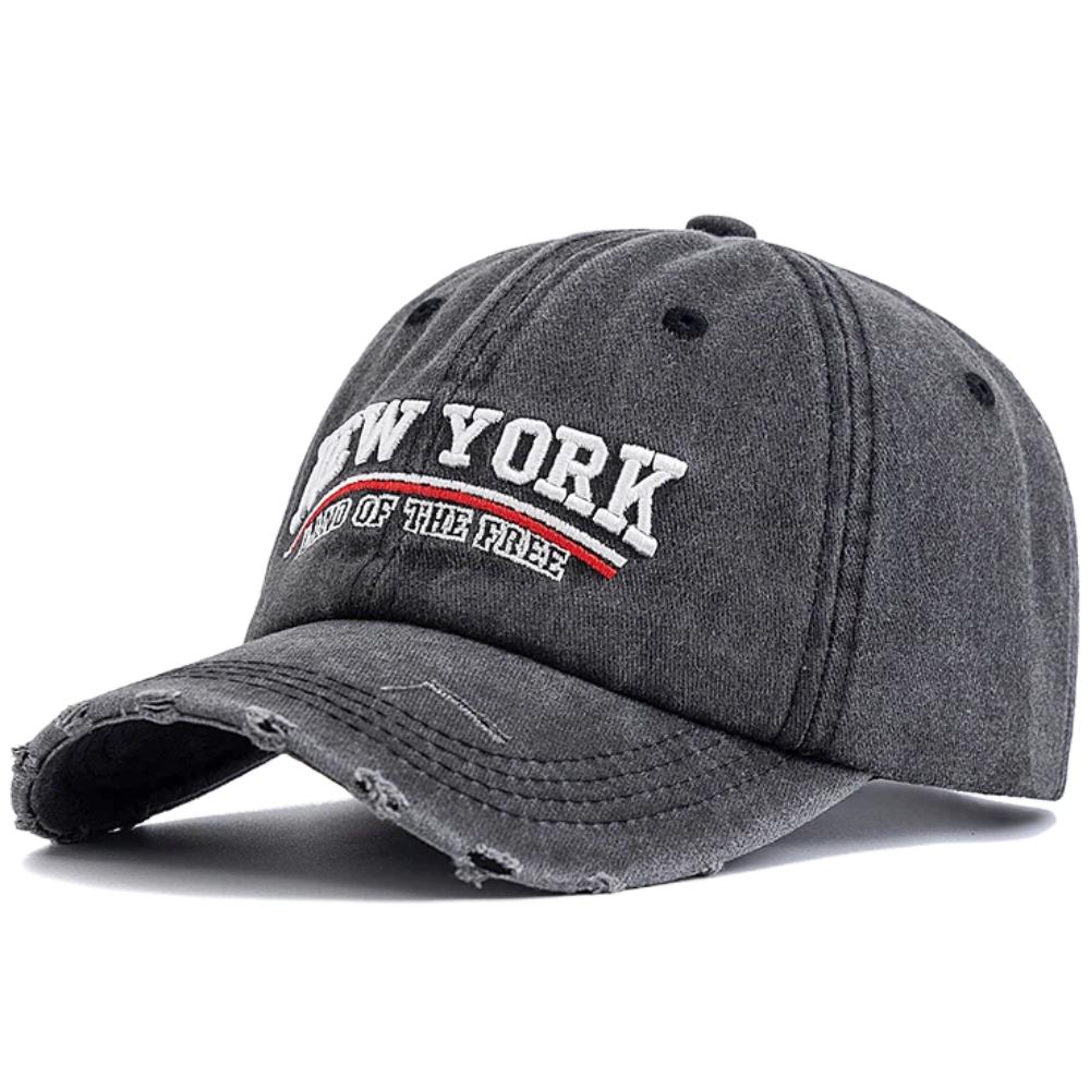 New Unisex Vintage Washed Cotton Cap New York Embroidered Baseball Cap For Men & Women Retro Streetwear Outdoor Dad Hats