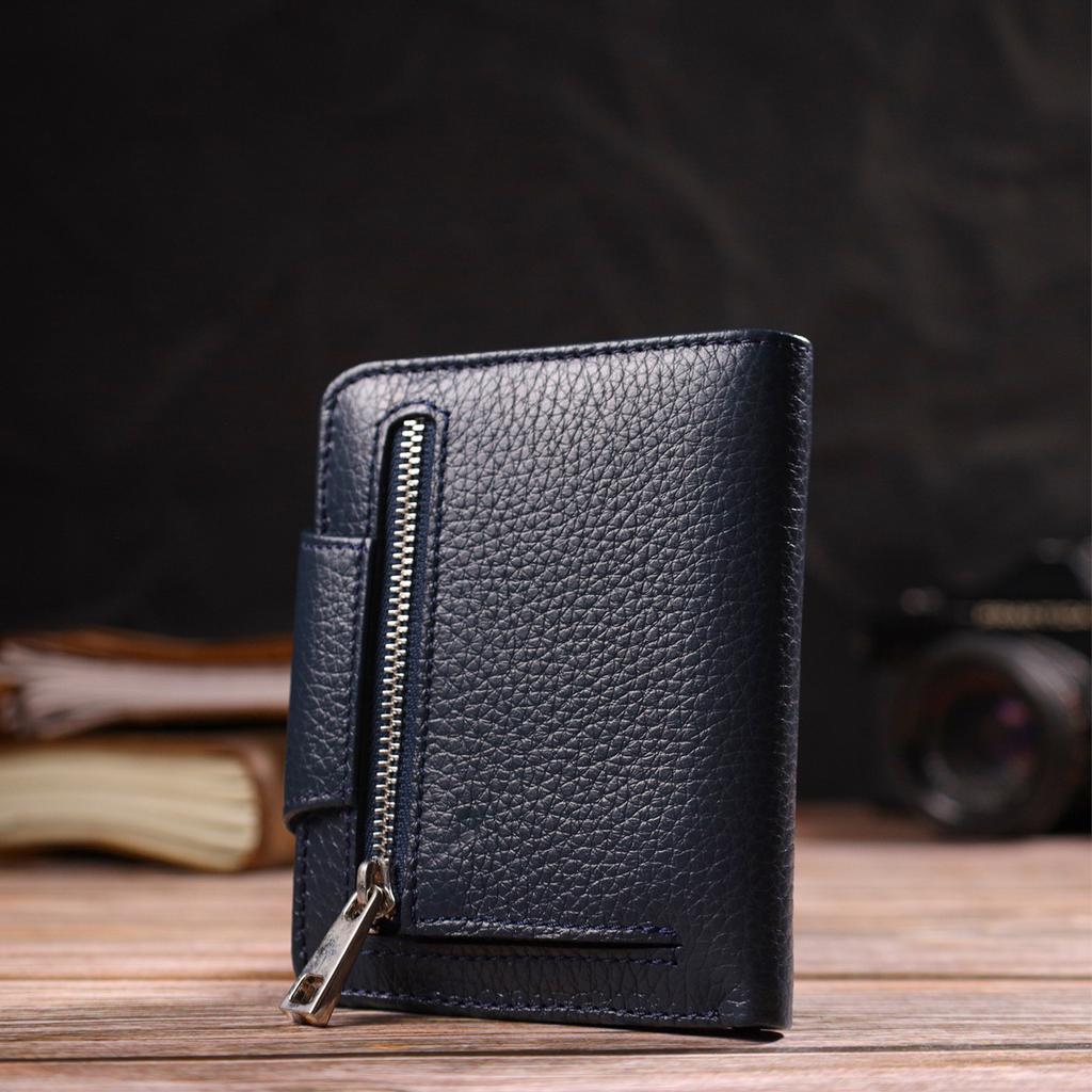 Pohodlná středně velká dámská peněženka z pravé lícové kůže CANPELLINI 21809 Modrá