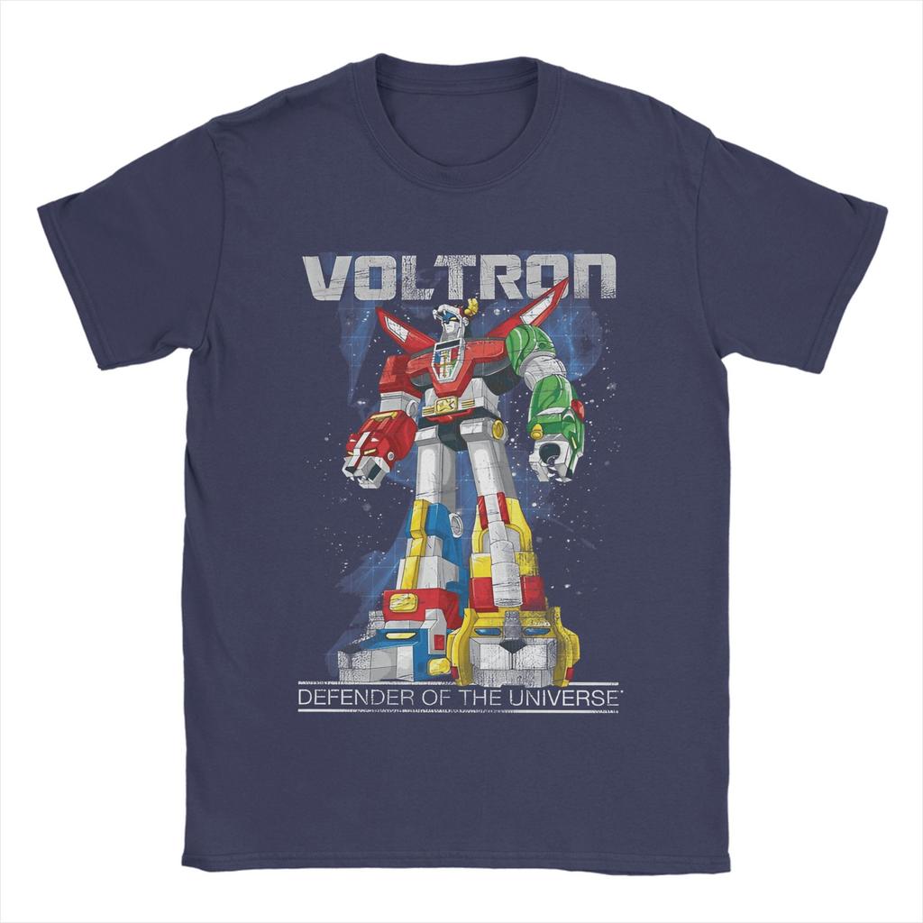 T-shirt Anime Voltron da Uomo Abbigliamento in Cotone Vintage Manica Corta Girocollo Maglietta T-shirt Stampata