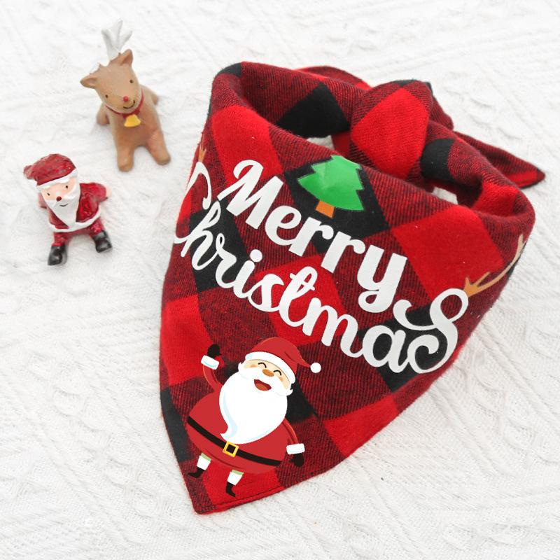 Christmas Day Pet Small Medium Large Dog Dog Cat Double Teddy Dog Triangle Towel Saliva Cat Bib Supplies