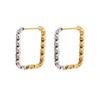 Stainless Steel Heart Hoop & Triangle Earrings with Five-Pointed Studs - Elegant Stackable Design