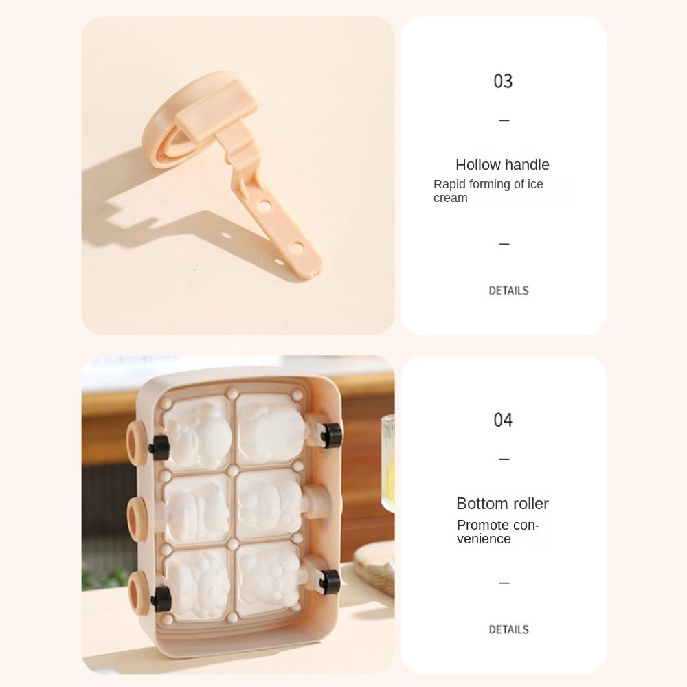 Cartoon Shape DIY Ice Cream Mold Reusable Popsicle Maker Silicone Ice Pop Molds  Kitchen Tools