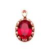 Elegant Pigeon Blood Red Hollow Pendant Necklace 18k Rose Gold Plated Luxurious Womens Engagement Jewelry