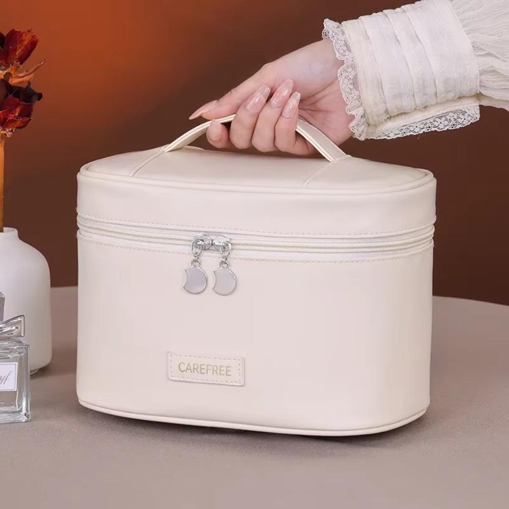 Luxury Pu Leather Large Capacity Women Cosmetic Bag Travel Makeup Organizer Pouch Tote Tolietry Zipper Storage Bag For Gift