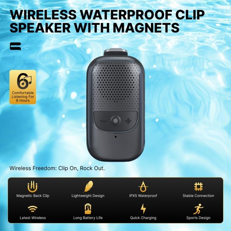 Mini Altoparlante Bluetooth Indossabile Clip-On Wireless Portatile Altoparlanti Microfono ENC Integrato Chiamata in Vivavoce Per Lavoro All'aperto Sport