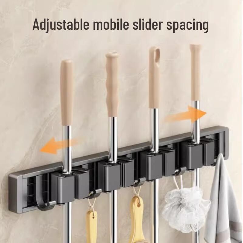 Baihan Wall-Mounted No-Drill Mop and Broom Holder