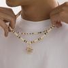 Ingemark 2Pcs/Set Boho Seed Beads Wooden Chain Necklace for Men Collar Goth Sunflower Pendant Choker Aesthetic Y2K Jewelry Gift
