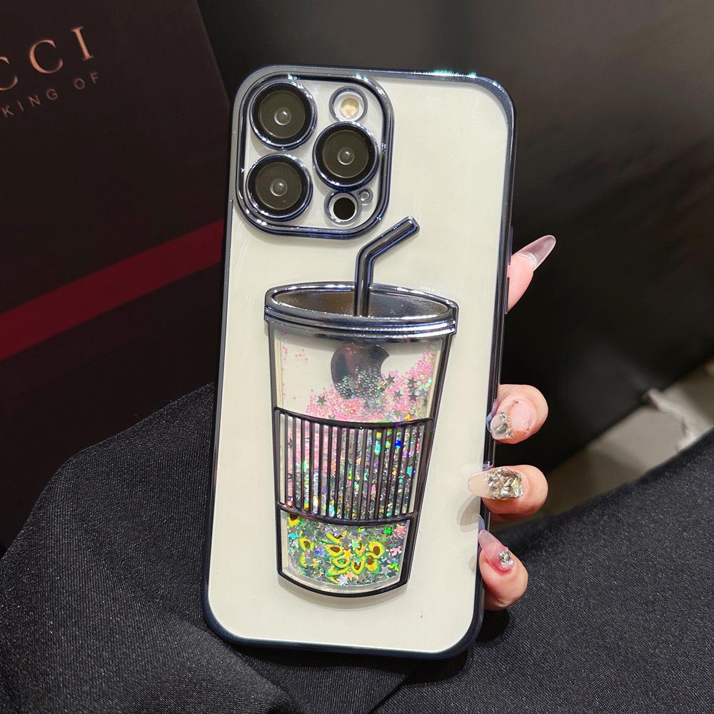 

Чехол для телефона IPhone16pro с градиентным блеском и песком, гальваническое покрытие, подходит для Apple 15, трехмерный противоударный защитный чехол iPhone11