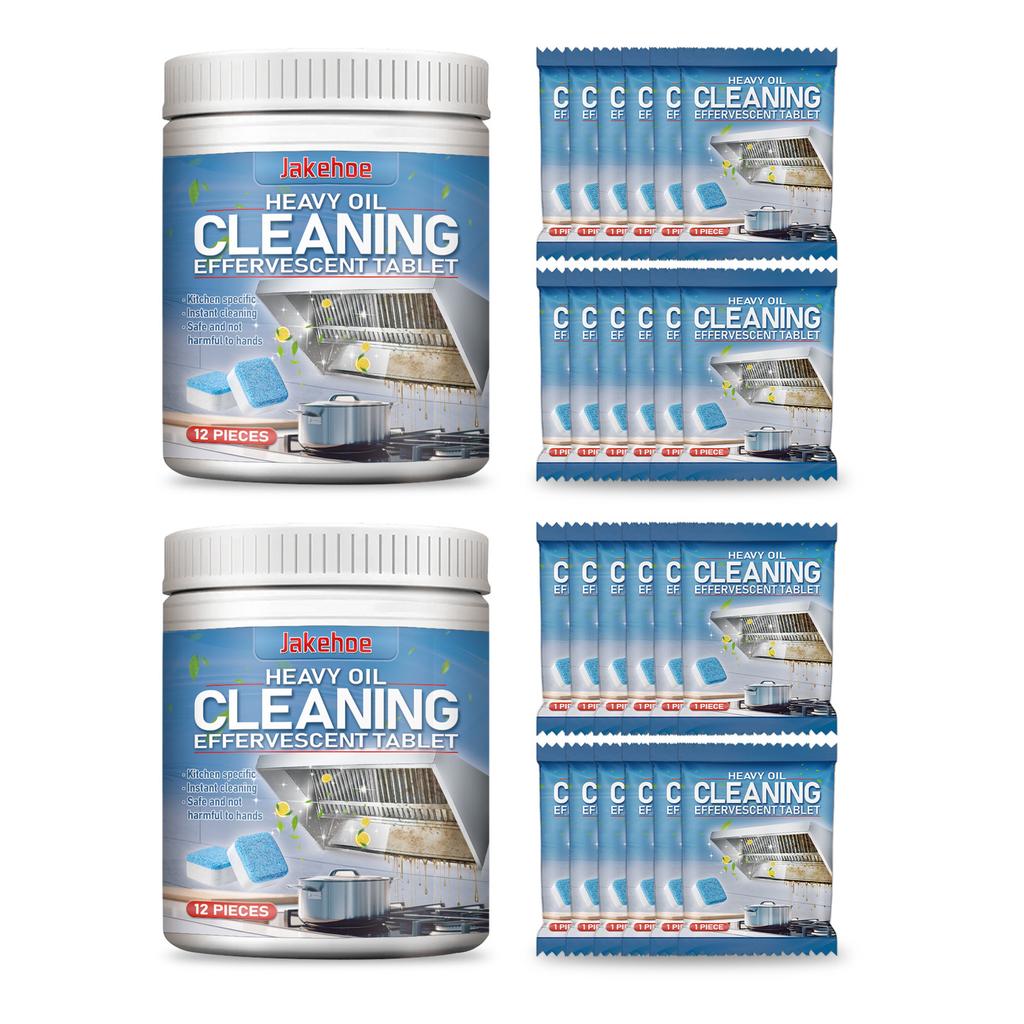 Kitchen Cleaning Tablets Kitchen Stain Remover Grease Remover Oil Stain Remover Cleaning Tablets Oil Pollution Cleaner 12pleces