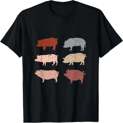 Retro Pig Lover Farm Animals Swine Vintage Pig T-Shirt