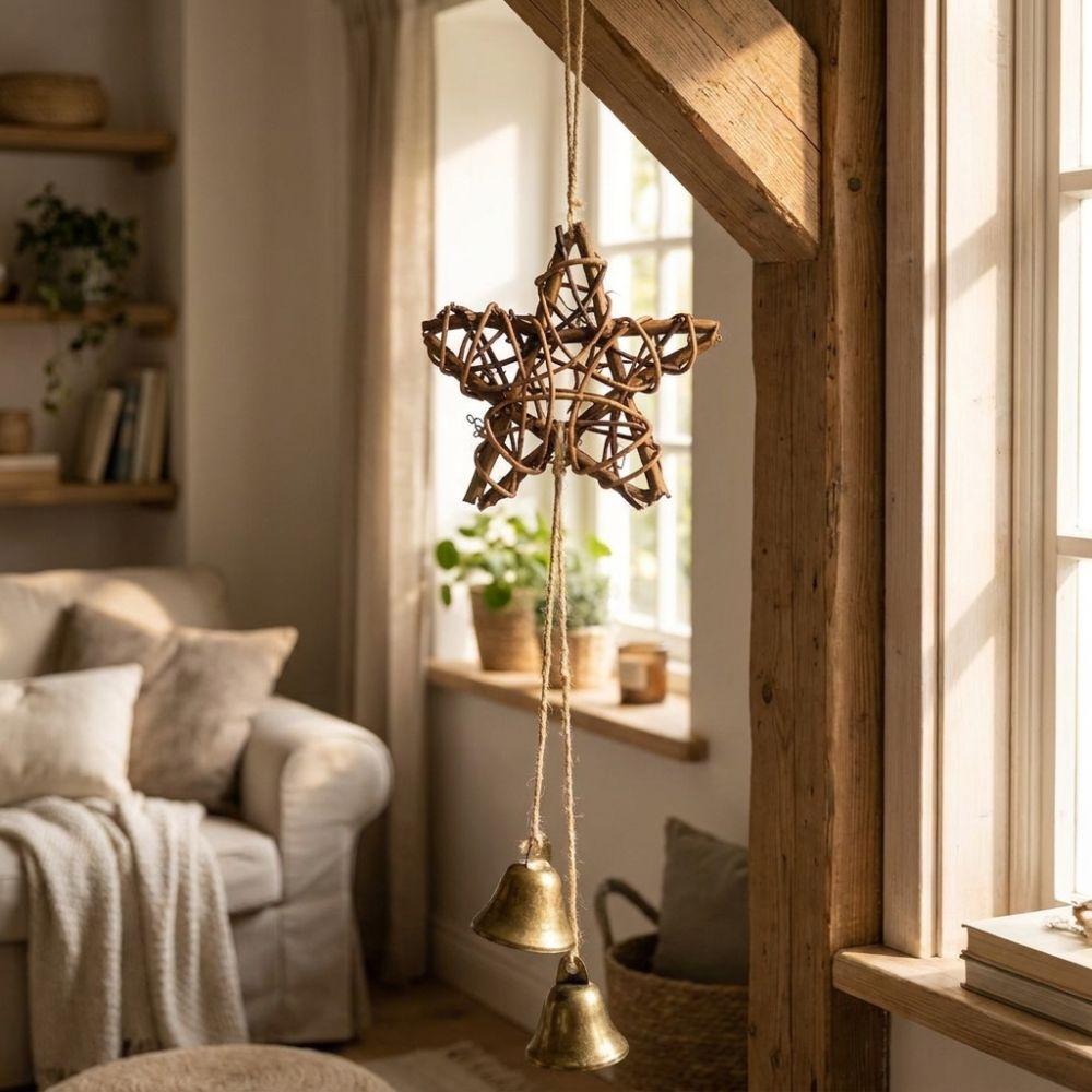 Five-pointed Star Vintage Bell Pendant Pastoral Style Door Hanging Hanging Star Decoration Eaves