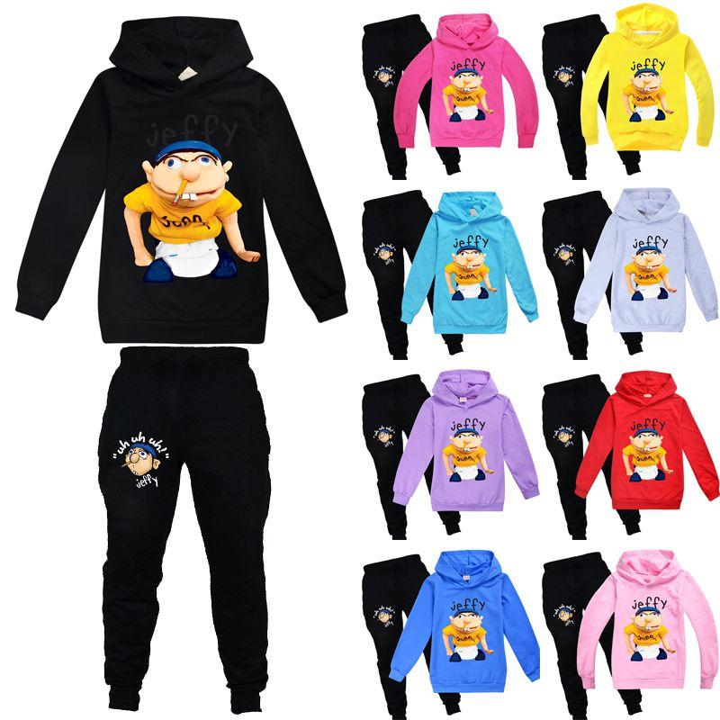 Jeffy Puppet Hoodies voor kinderen, casual trainingspakken voor lente en herfst, met heldere digitale print en verfijnde stiksels.