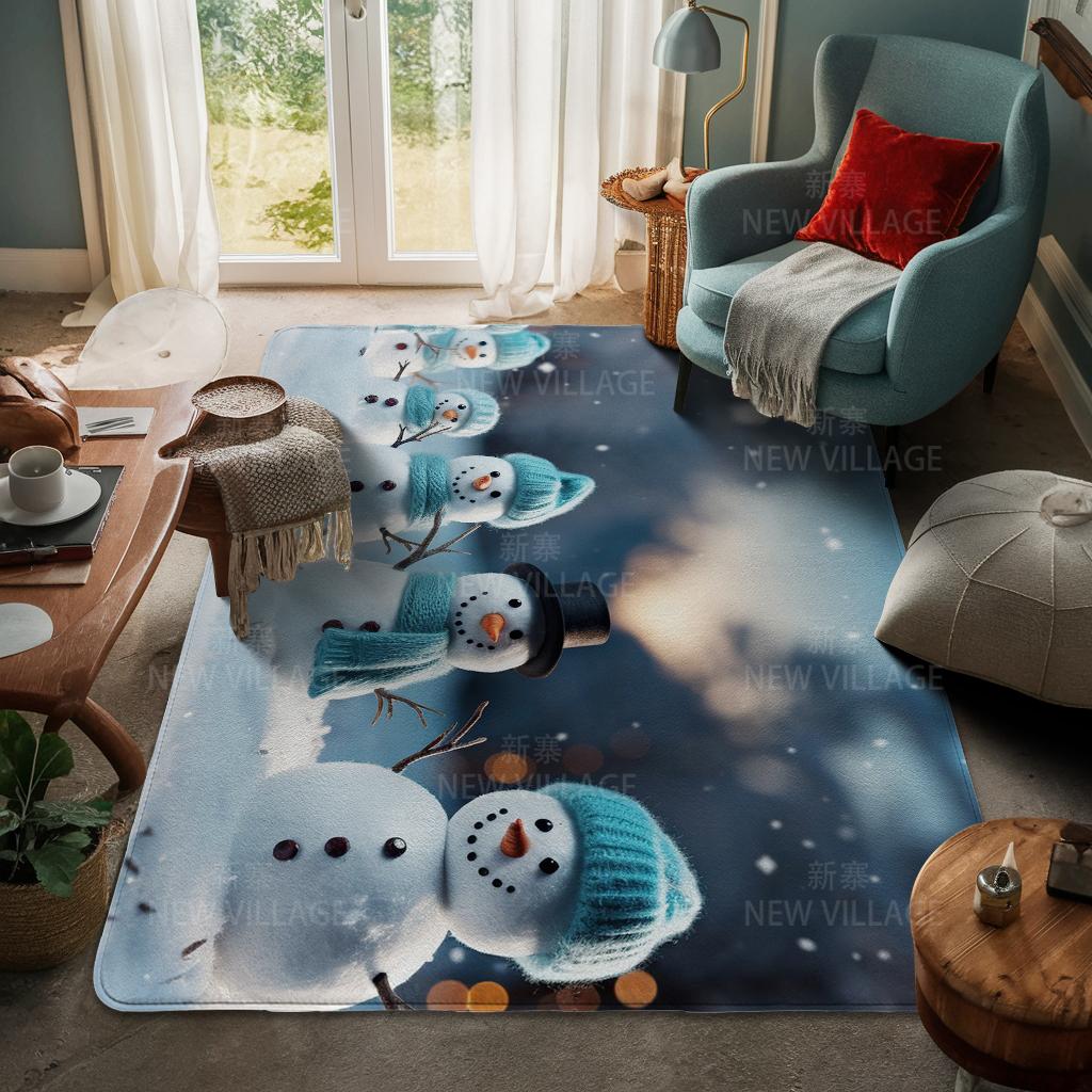 House Entrance Carpet Home Door Mat Living Room Bath Foot Bathroom Non-slip Water Absorption Rugs Bath Merry Christmas Winter