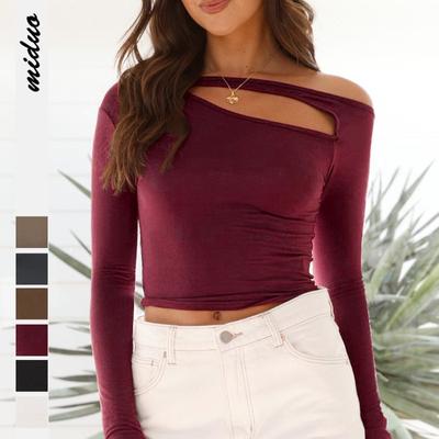 Long Sleeved Short Top T-shirt for Women