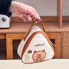 Triangle Bento Bag Portable Insulated Breakfast Bag Oil Proof Waterproof Lunch Box Bag Reusable Cooler Bag for Home School