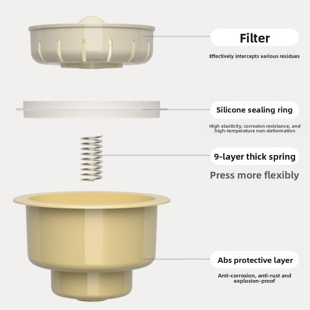 Multifunctional Kitchen Drain Plug Bouncy Core Kitchen Drainage Waste Kit Sink Drain Assembly Sink Dish Drainer