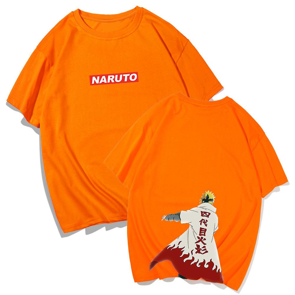 Short Sleeve T-Shirt Men's Summer Tide Brand Animation Fourth Generation Naruto Loose Casual Trend Hong Kong Style Youth