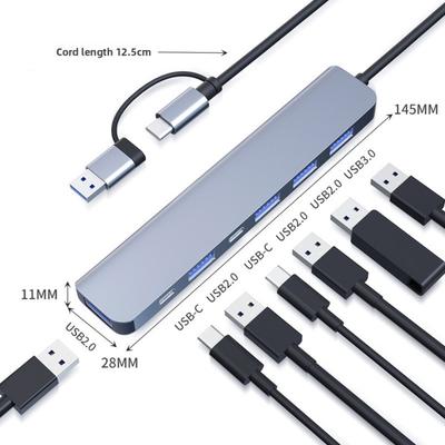 7 In 1 USB C Hub with 4 USB Ports PD Charging Type C Dock for Laptop MacBook Pro Air