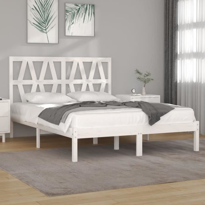 VidaXL Bed Frames White Solid Pine Wood 120x190 Cm Small Double 3103969