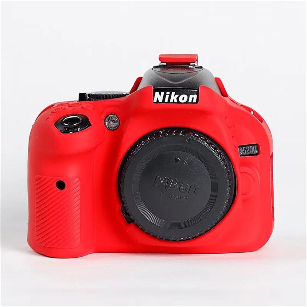 Soft Silicone Armor Camera Body Case For Nikon D5100 D5200 Shockproof Rubber Cover Skin красный