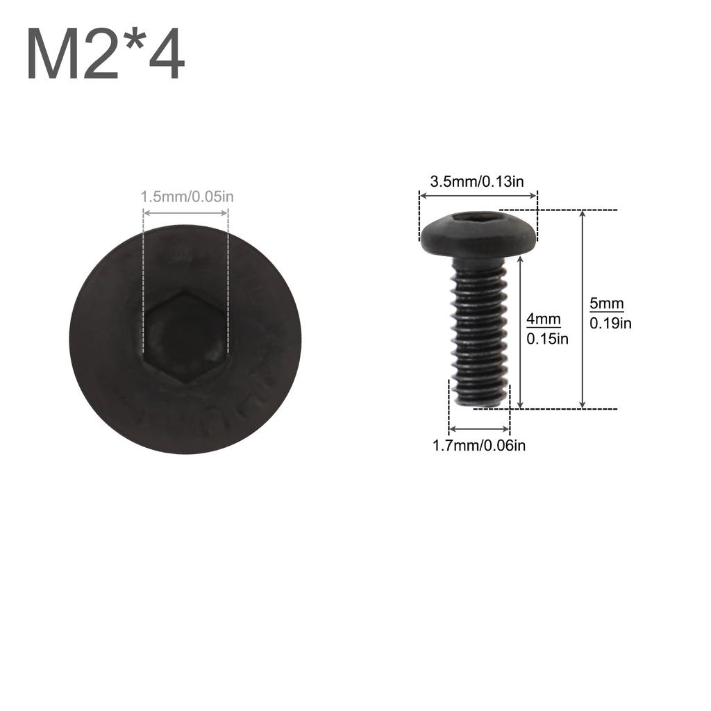 M2 M3 M4 M5 10.9 Grade Alloy Steel Allen Round Screw Hex Hexagon Socket Button Head Screw Black Oxide Pan Head Screw