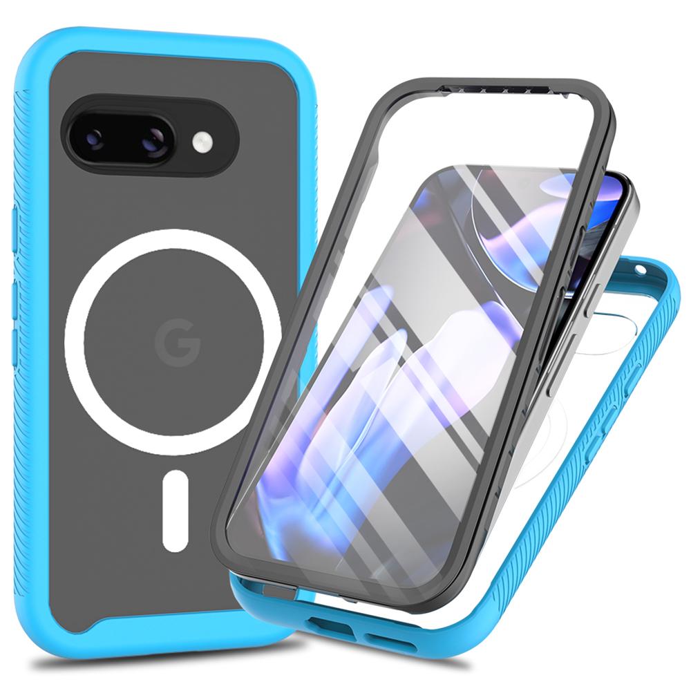 For Google Pixel 9a Magnetic Case PC+TPU Protective Phone Cover with PET Screen Film