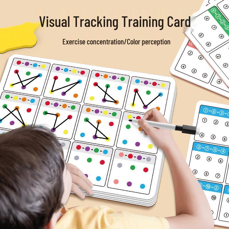 Children's Early Education Visual Tracking and Memory Cards: Shape Recognition & Hand-Eye Coordination Toy