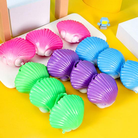 Mermaid Squeeze Toy Simulation Seashells Soft TPR Quick Recovery Stress Relief Pinch Toys Cute Vent Ball Decompression Toy Kid Toy Gift