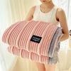Milk Rabbit Fluffy Blanket - Mother & Child Striped Fleece, All-Season Cozy Small Throw