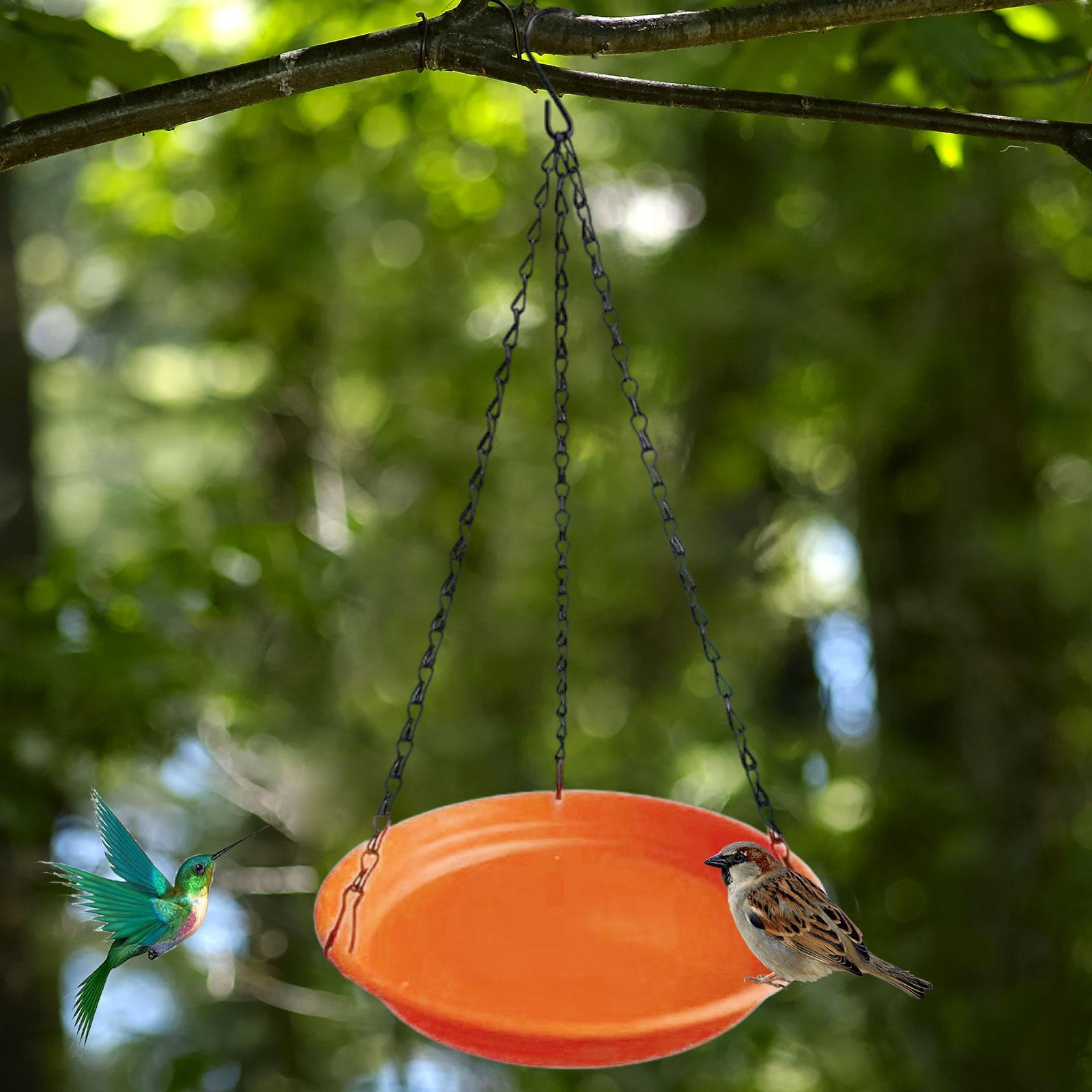 

Hanging Bird Feeder and Waterer Tray Sturdy Outdoor Garden Decoration Bird Food Tray for Backyard Yard Trees Garden Lawn