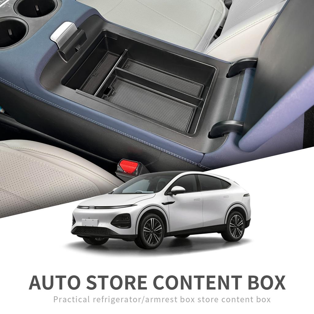 for Xpeng G6 2023 2024 Armrest Storage Box Car Center Console Tray Organizer Interior Accessories Tidying Black