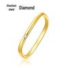 Gold Titan Quadrat Diamantring - Schlichter, trendiger Edelstahlschmuck für Paare
