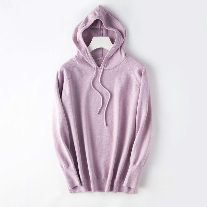 Locker gestrickter Damen-Hoodie aus weichem Kaschmir für kuscheligen Komfort