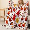 Autumn Leaves Series Printed Flannel Blanket Soft Warm & Cozy, Ideal for Dorm & Home, Adds Warm Fall Vibe