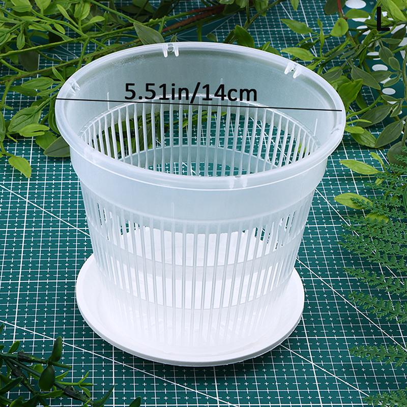 Mesh Pot Root Control Orchid Breathable Growth Container With Tray Drainage Hole Orchid Pot Garden Plastic Pot