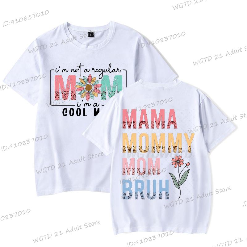 Im A Cool Mom Print T Shirt Short Sleeve Mama Mommy Mom Bruh Tshirts Boho Style Round Neck Mothers Day Gifts Tshirt Female