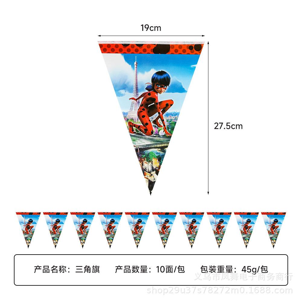 Ladybug Girl Theme Tableware Birthday Party Supplies Disposable Paper Plates Paper Cups Paper Towels Source Factory