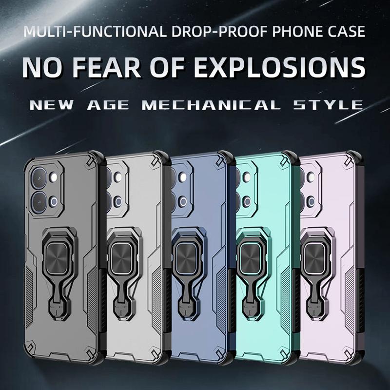 KEYSION Shockproof Armor Case for POCO X8 Pro Max Silicone+PC Upright Metal Live Ring Stand Phone Cover for Xiaomi POCO X8 Pro