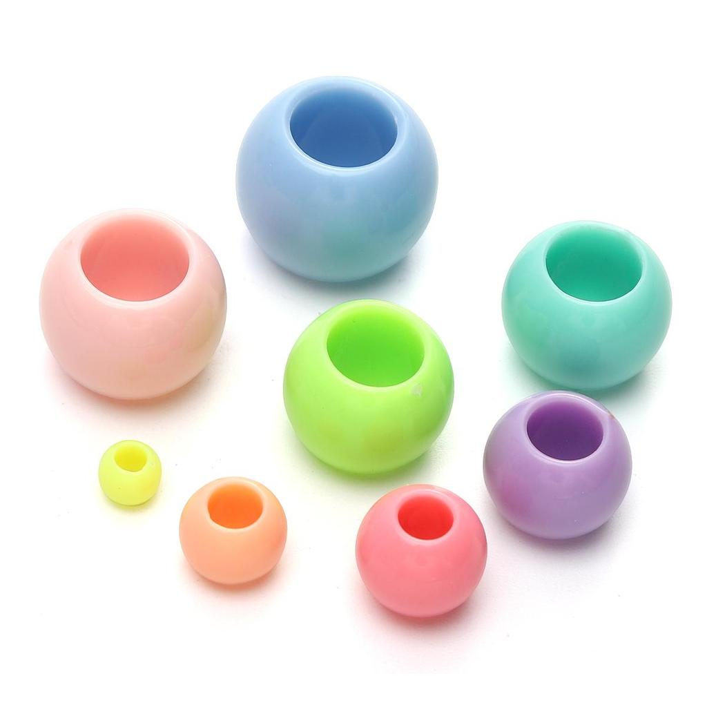 6-20mm Acrylic Ice Ceam Colored Macroporous Beads For DIY Necklace Bracelet Earrings Jewelry Making Craft Accessories