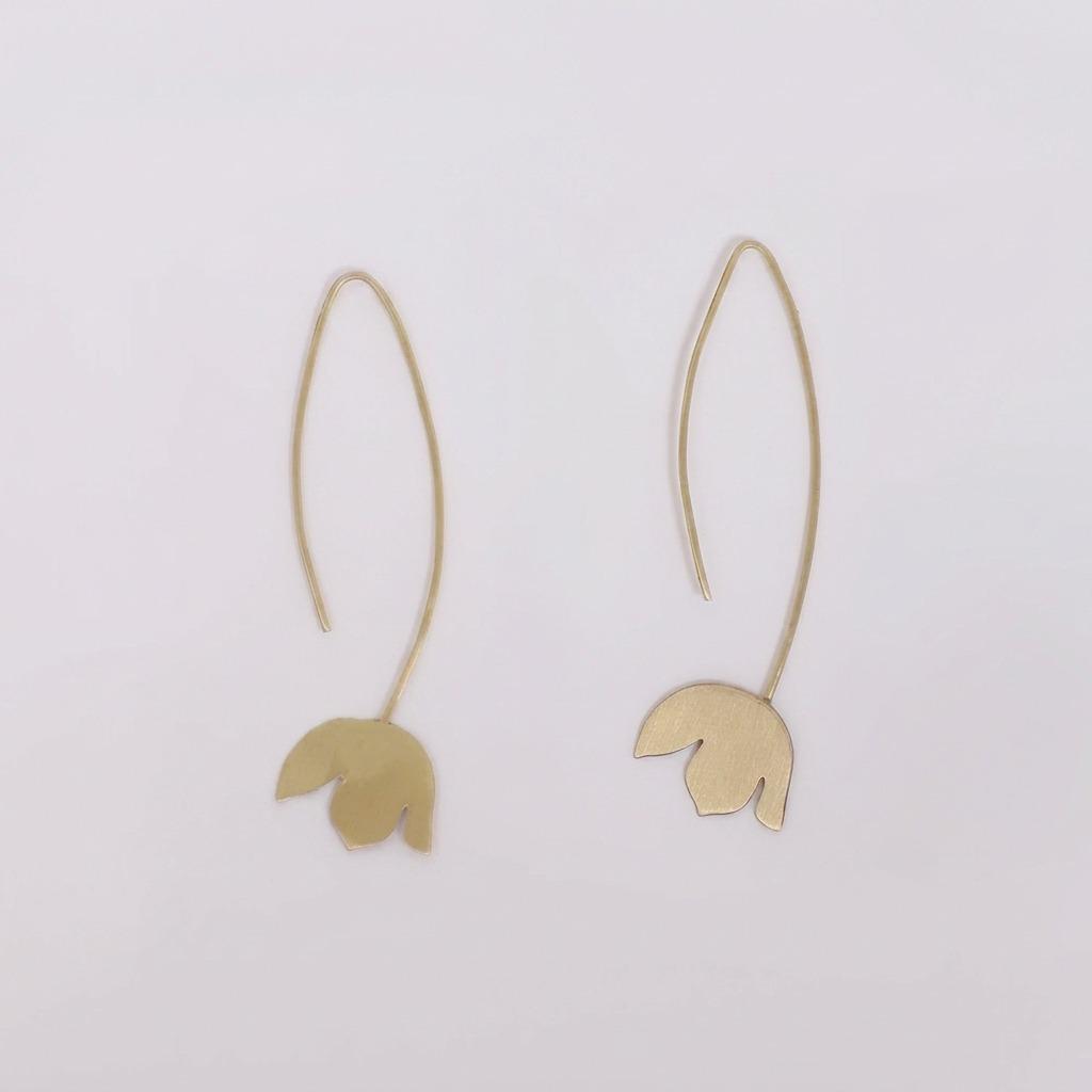 Alma Bloom Hoop Handmade Brass Earrings
