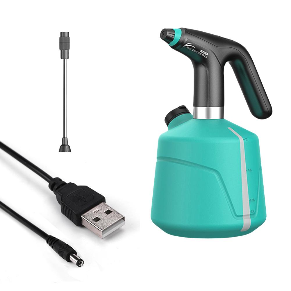 

2 л/0,5 галлона Электрический лейка-распылитель с регулируемым носиком Портативный автоматический опрыскиватель для домашнего сада, чистки автомобиля зелёный