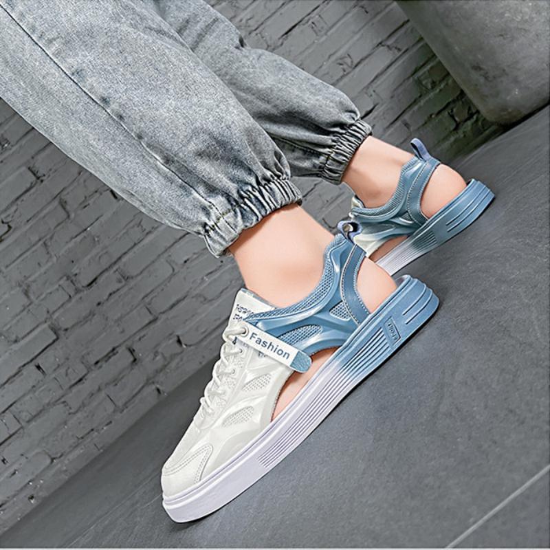 New Hole Shoes Men's Non-slip Summer Baotou Lazy Half Slippers Men's One-pedal Men's Shoes Beach Upstream Shoes.
