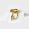 New Arrival Luxury Jewelry 18K Gold Plated Waterproof Stainless Steel Tassel Clear Cubic Zircon Stacking Finger Ring for Women