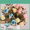 Home Decor Rose Flower Bouquet With Silk Material For Wedding And Event Decoration