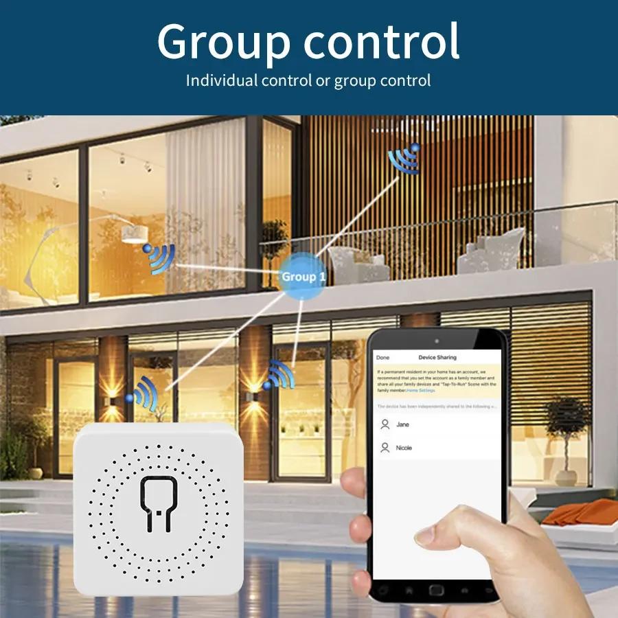 Mini WiFi Smart Switch Cozylife App Remote Control 2-Way Relay Breaker Light Switch Module Work With Alexa Google Home Alice