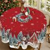 Vintage Christmas Tablecloth Santa Snowman Table Cover Christmas Decorations For Home 2025 Xmas Gifts Navidad Noel New Year 2026